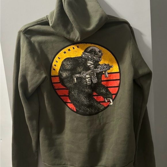 Black Rifle Coffee Co. full zip olive green sweatshirt hoodie size small - Picture 6 of 6